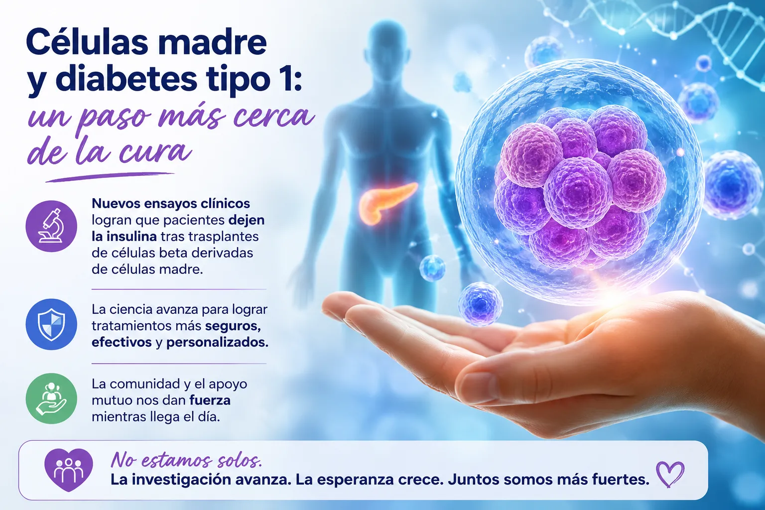 {'en': '[[NO-TRANS]]¿Estamos más cerca de una cura para la diabetes tipo 1?', 'es': '¿Estamos más cerca de una cura para la diabetes tipo 1?'} Image