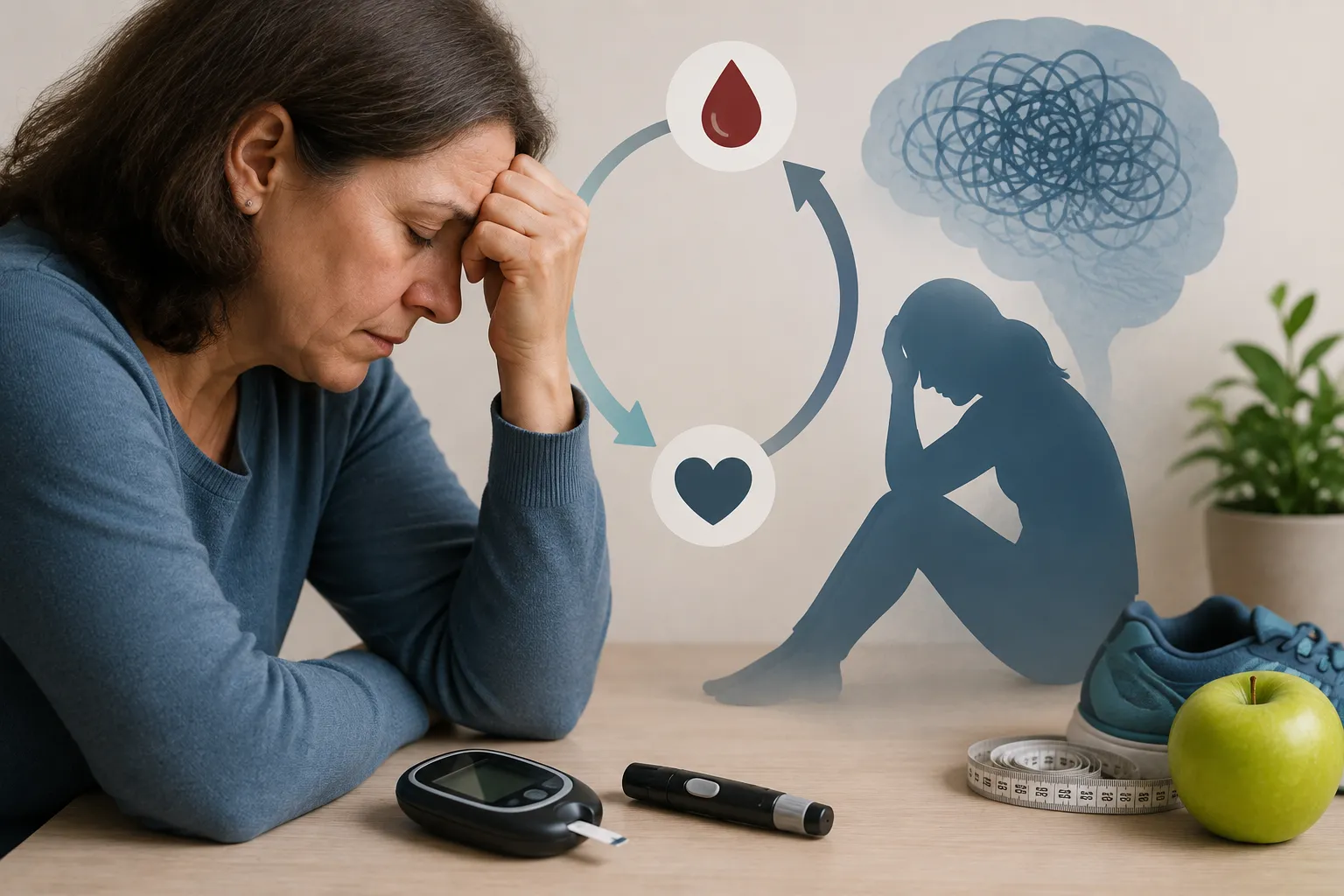 {'en': 'Type 2 diabetes and depression: what connects them?', 'es': 'Diabetes tipo 2 y depresión: ¿qué las conecta?'} Image
