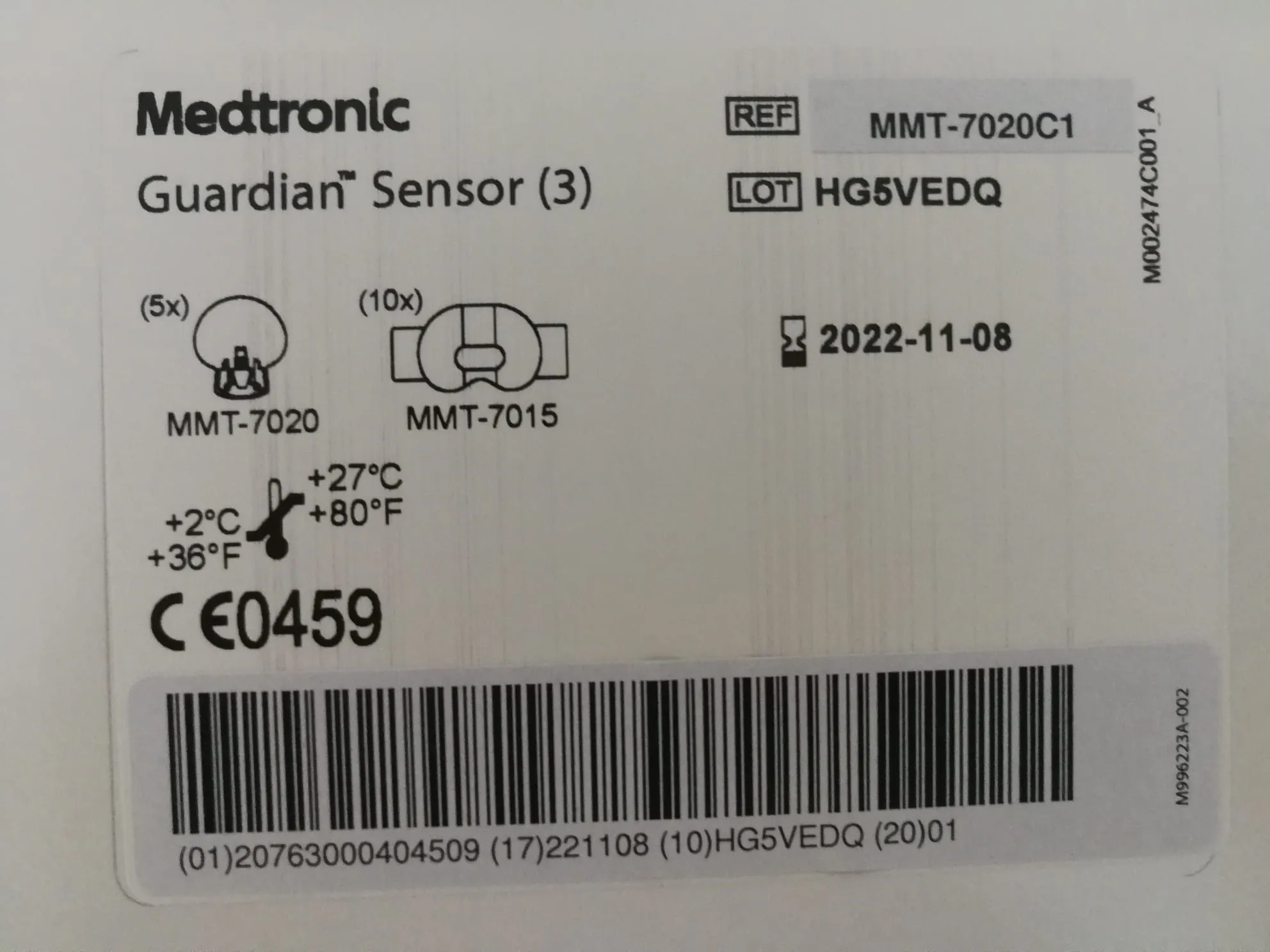 {'en': 'Medtronic Guardian Sensor 3', 'es': 'Medtronic Guardian Sensor 3'} Image