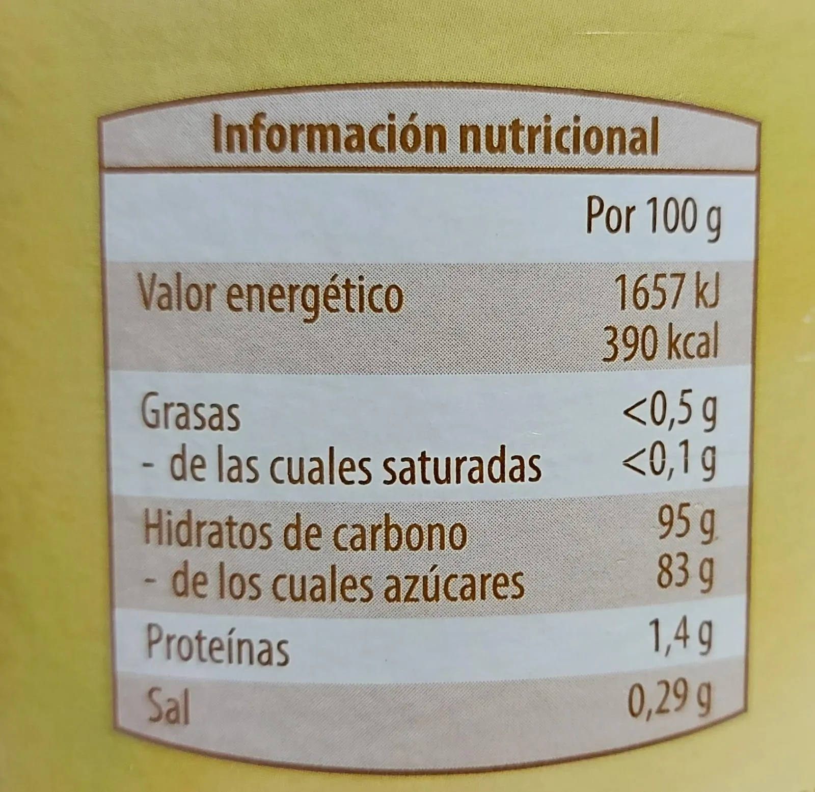 {'en': 'Coconut sugar', 'es': 'Azúcar de coco'} Image