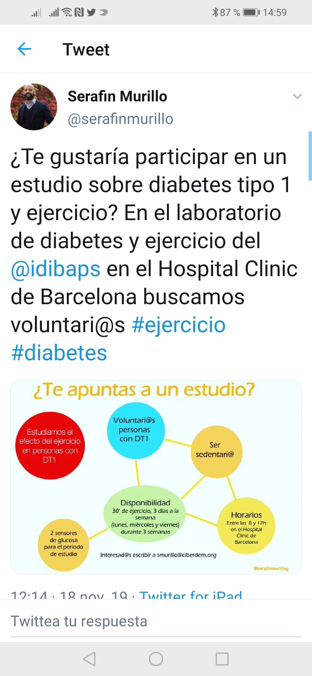 {'en': 'Diabetes and exercise study', 'es': 'Estudio diabetes y ejercicio'} Image