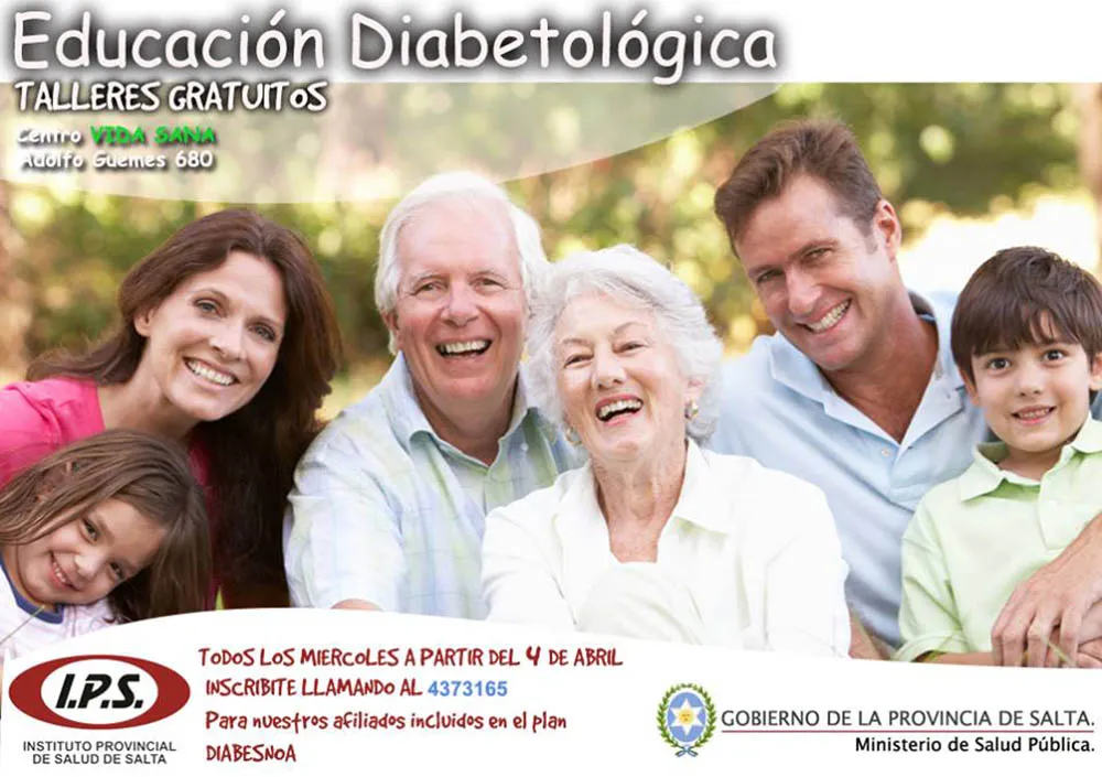 {'en': 'Free Diabetological Education Workshops for IPS affiliates', 'es': 'Talleres gratuitos de educación diabetológica para afiliados al IPS'} Image