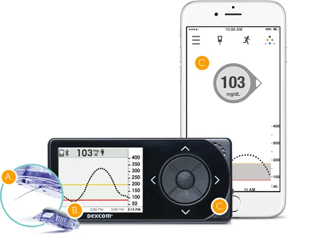 {'en': 'Dexcom receiver G5 Error 121 and Error 68', 'es': 'Receptor Dexcom G5 error 121 y error 68'} Image